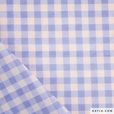 Tecido Vichy - Gingham Lilás e Salmão