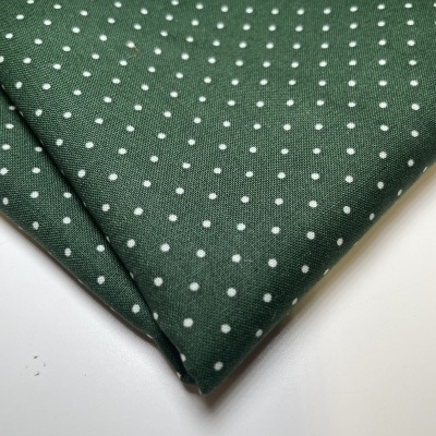 Retalho 34x150cm - Tecido de Algodão - Pintas - Petit Dots - Verde Escuro