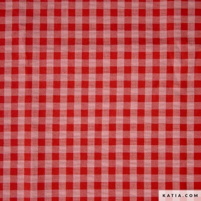 Tecido Vichy - Gingham Little Vermelho e Rosa