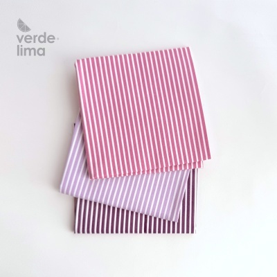 Pack de retalhos - Riscas tons beringela