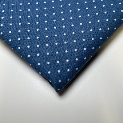 Retalho 60x150cm - Tecido de Algodão - Pintas - Petit Dots - Azul Índigo