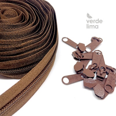 Fecho zipper malha 5 - Pack de 5 metros com 10 cursores