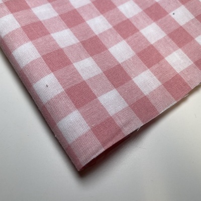 Retalho 21x143cm - Xadrez vichy médio - Rosa Claro