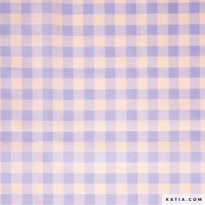 Tecido Vichy - Gingham Lilás e Salmão