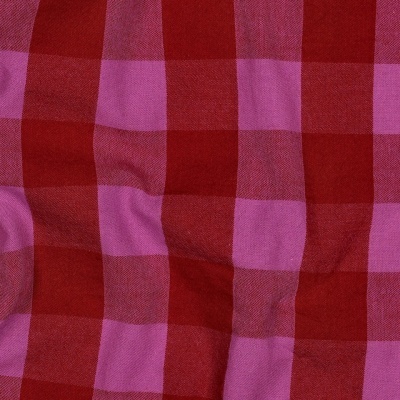 Xadrez de algodão - Vermelho e fuschia
