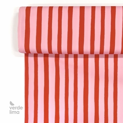 Minimate Impermeável - Riscas rosa e vermelho
