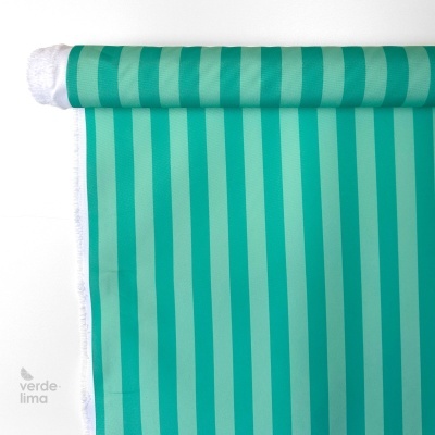Nylon Impermeável - Riscas turquesa e verde menta
