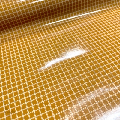 Tecido Plastificado - Quadriculado castanho caramelo