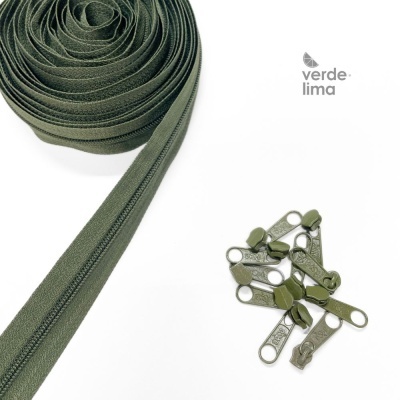 Fecho zipper malha 3 - Pack de 5 metros com 10 cursores