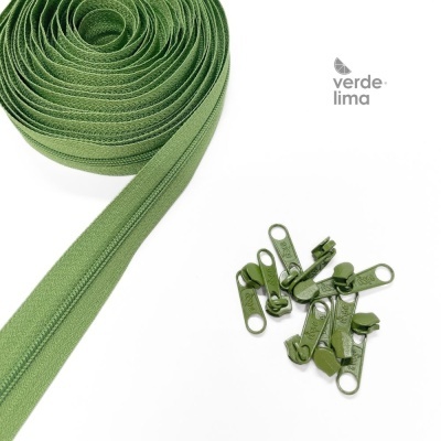 Fecho zipper malha 3 - Pack de 5 metros com 10 cursores