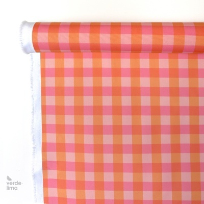 Nylon Impermeável - Xadrez salmão
