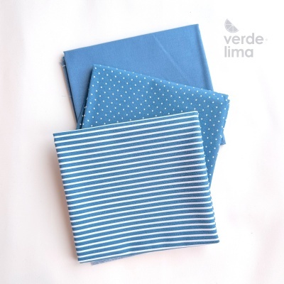 Pack de retalhos - Básicos de algodão - Azul Índigo