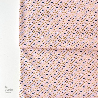Tecido de Algodão - Sementes fundo rosa