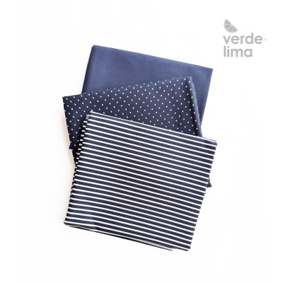 Pack de retalhos - Básicos de algodão - Azul Marinho