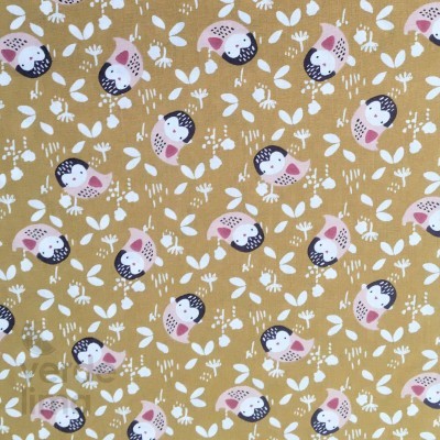 Tecido de algodão - Fox and Owl - yellow