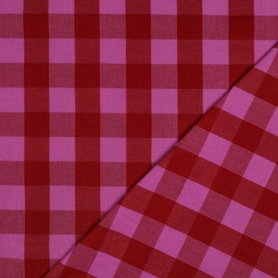 Xadrez de algodão - Vermelho e fuschia