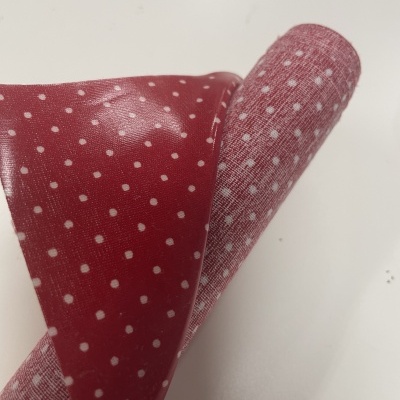 Retalho 20x140cm - Tecido Plastificado - Pintas Vermelho