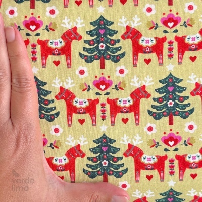 Tecido de Algodão - Nordic noel - Renas