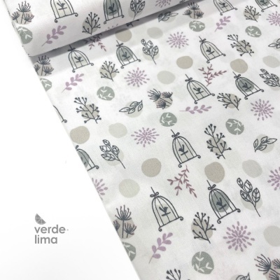 Tecido de Algodão - Gaiolas