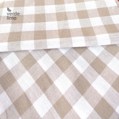 Pack de retalhos - Vichy e cambraia de algodão - Areia