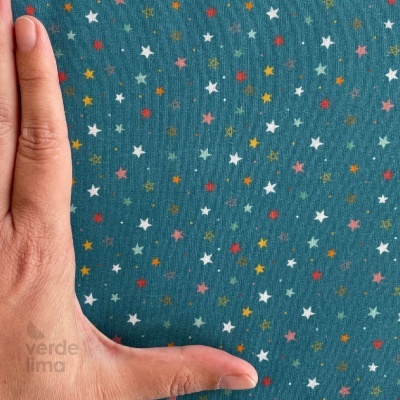 Tecido de Algodão - Animais na escola - Estrelas