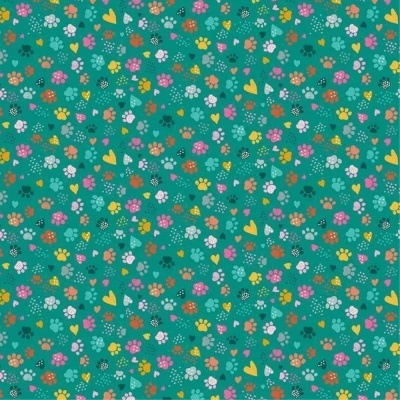 Tecido de Algodão - Whiskers - Pawsome teal