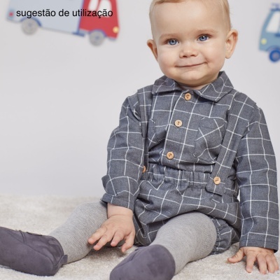 Vaiela Tartan Cinzento - Tecido reciclado