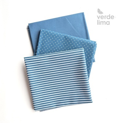 Pack de retalhos - Básicos de algodão - Azul Índigo