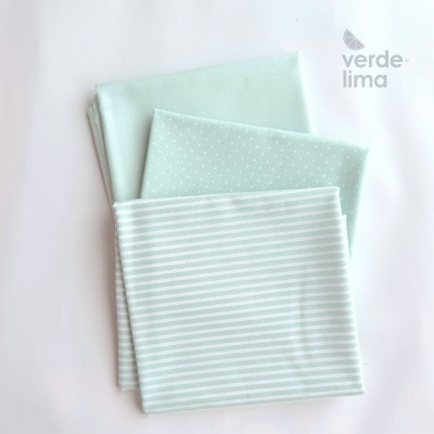 Pack de retalhos - Básicos de algodão - Verde Menta
