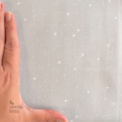 Tecido de Algodão - Estrelas fundo cinzento