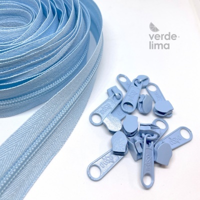 Fecho zipper malha 5 - Pack de 5 metros com 10 cursores