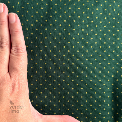 Tecido de Algodão - Pintas com glitter dourado - Verde