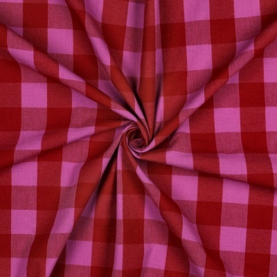 Xadrez de algodão - Vermelho e fuschia