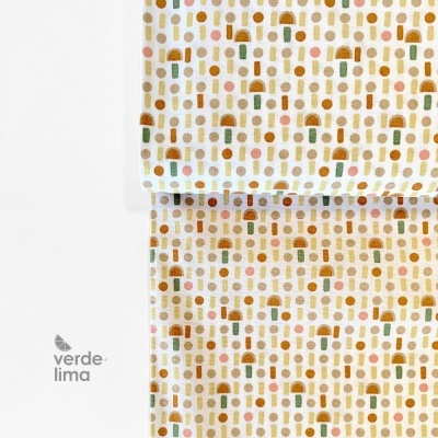 Tecido de Algodão - Traços e meias-luas