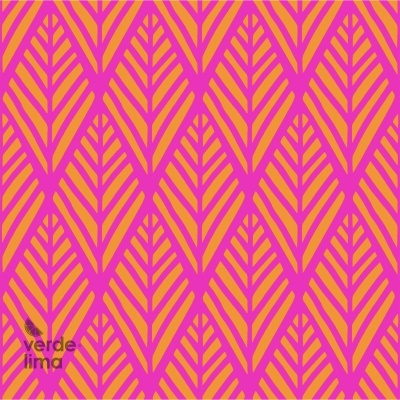 Nylon Impermeável - Geométrico rosa e laranja