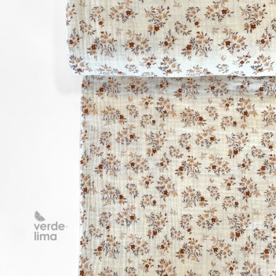 Musselina - Floral fundo creme
