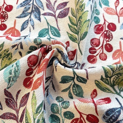 Tecido gobelin - Bagas e folhas