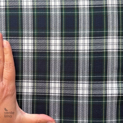 Tecido Tartan - Verde e Azul