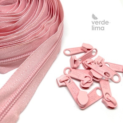 Fecho zipper malha 5 - Pack de 5 metros com 10 cursores