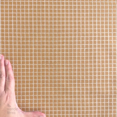 Tecido de Algodão - Quadriculado castanho caramelo