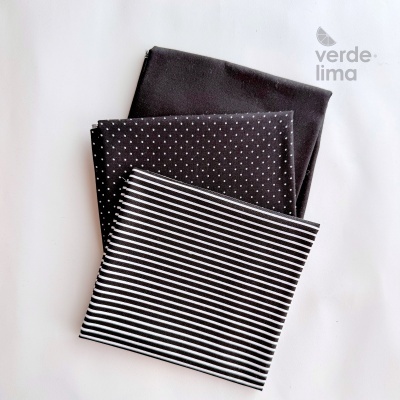 Pack de retalhos - Básicos de algodão - Preto