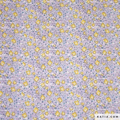 Tecido de algodão leve - Sun&Lilac Flowers