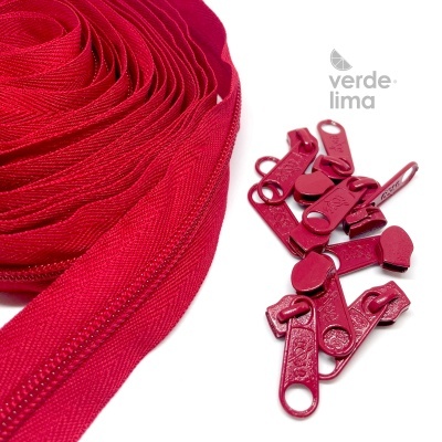 Fecho zipper malha 5 - Pack de 5 metros com 10 cursores