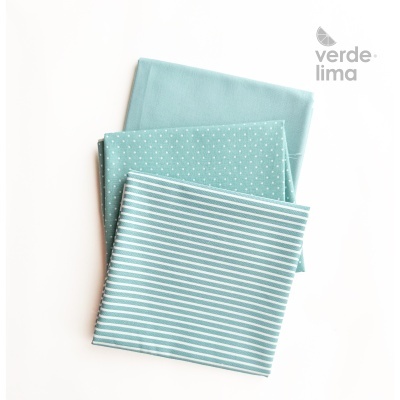 Pack de retalhos - Básicos de algodão - Azul Água