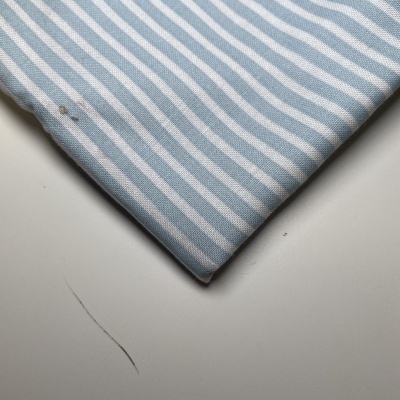 Retalho 40x150cm - Tecido de Algodão - Riscas - Stripes - Azul Claro