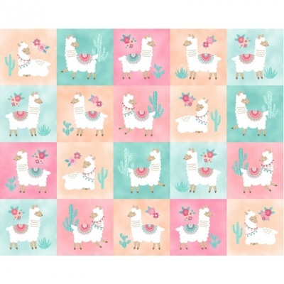Painel de tecido de Algodão - Llama nirvana - Pretty llama