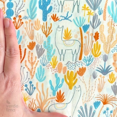 Tecido de Algodão - Good vibes lamas