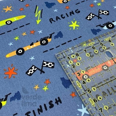 Tecido de Algodão - GO-GO-GO! - azul