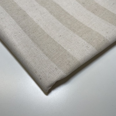 Retalho 40x140cm -LINHO ALENTEJANO COM RISCAS - RESINADO - BEGE