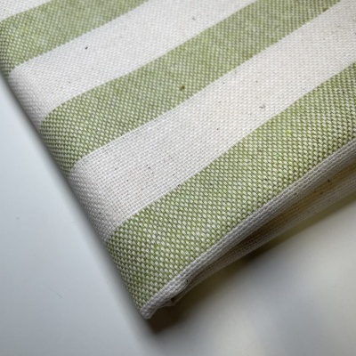 Retalho 50x140cm - Linho Alentejano com riscas - Resinado - Verde Lima